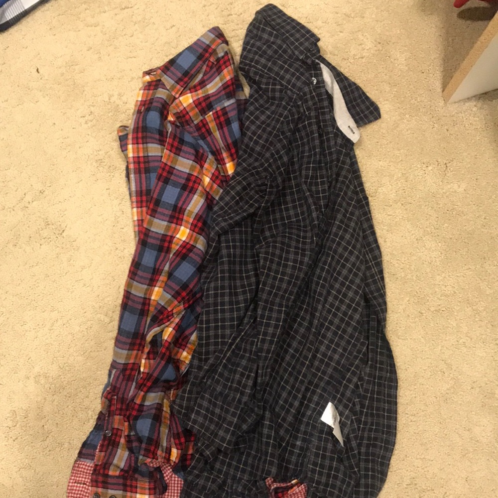 Two men's flannels from banana republic size M